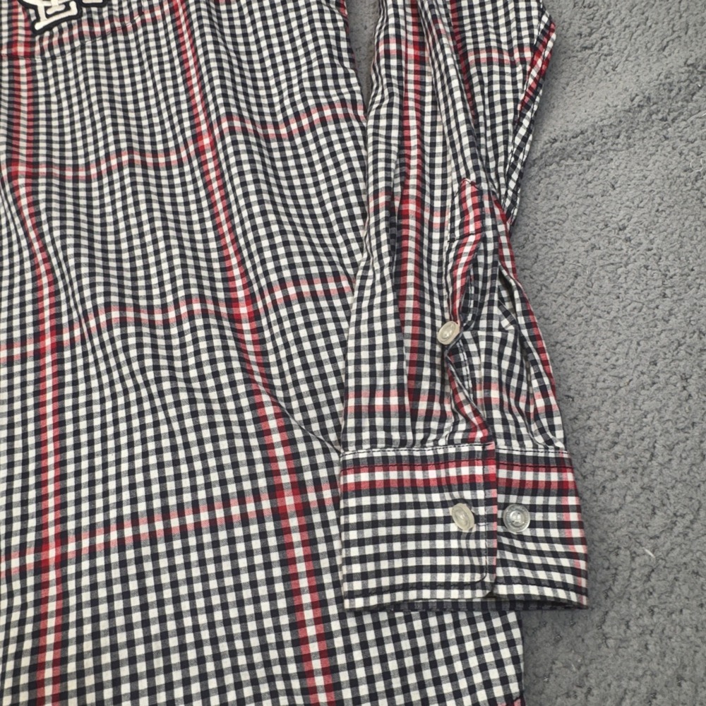 LRG Lifted Research Group Shirt Mens 2XL Navy Red Plaid Streetwear Retro Rare - Picture 4 of 9